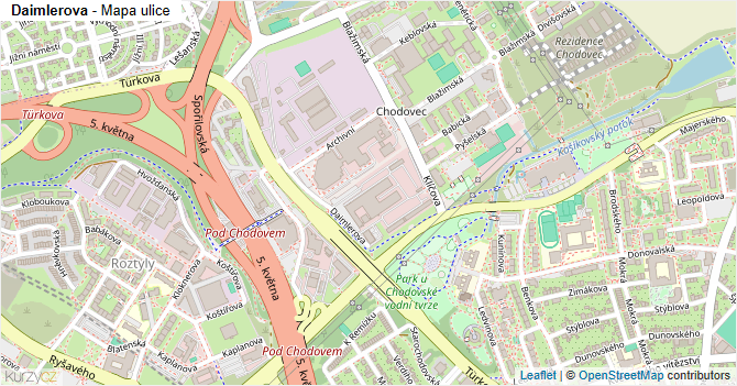 Daimlerova - mapa ulice