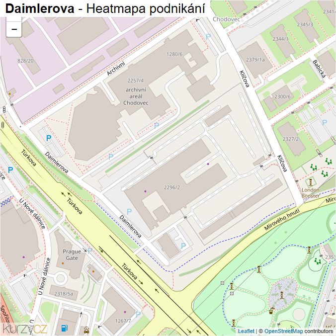 Mapa Daimlerova - Firmy v ulici.