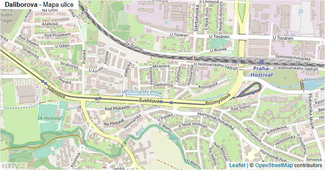Daliborova - mapa ulice