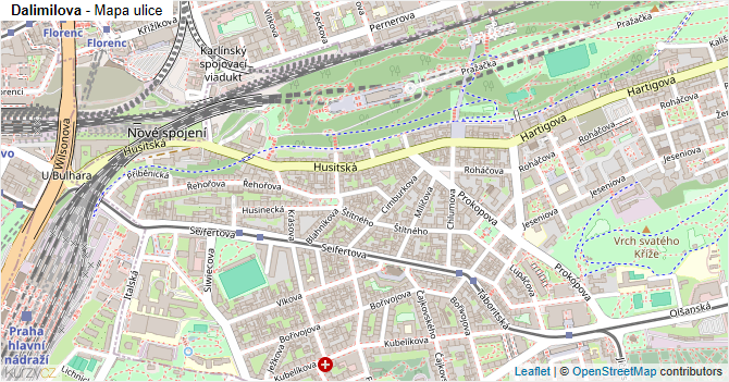Dalimilova - mapa ulice
