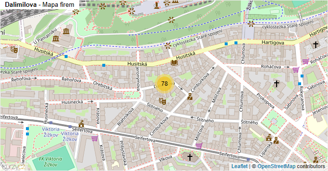 Dalimilova - mapa firem