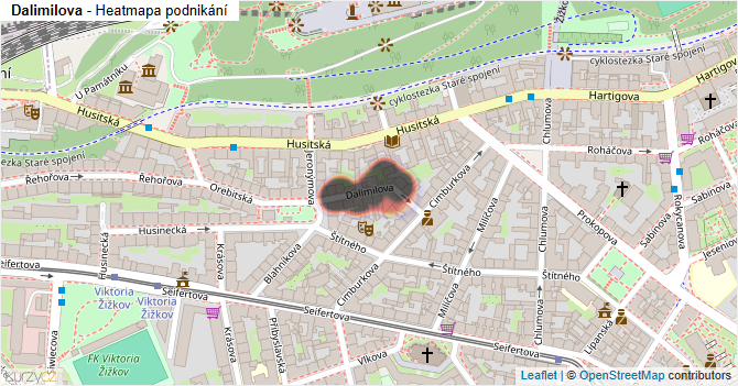 Dalimilova - mapa podnikání