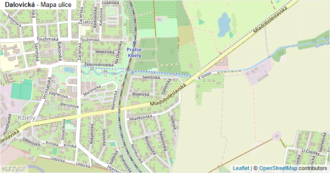 Dalovická - mapa ulice