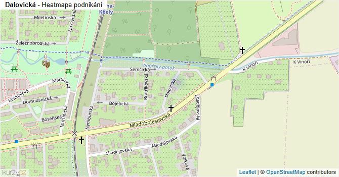 Dalovická - mapa podnikání