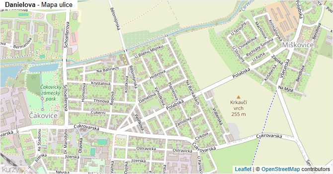 Danielova - mapa ulice