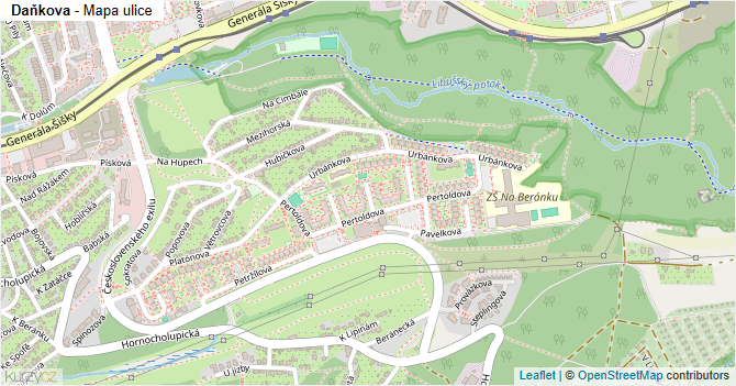 Daňkova - mapa ulice
