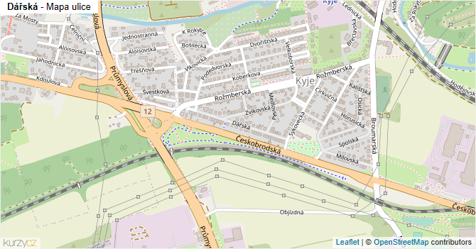 Dářská - mapa ulice