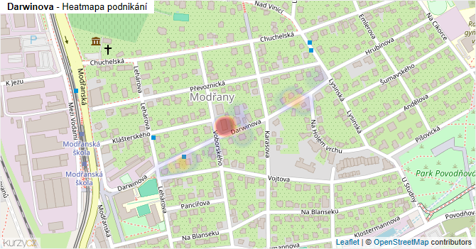 Darwinova - mapa podnikání