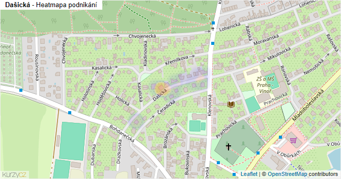 Dašická - mapa podnikání