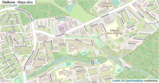 Daškova - mapa ulice