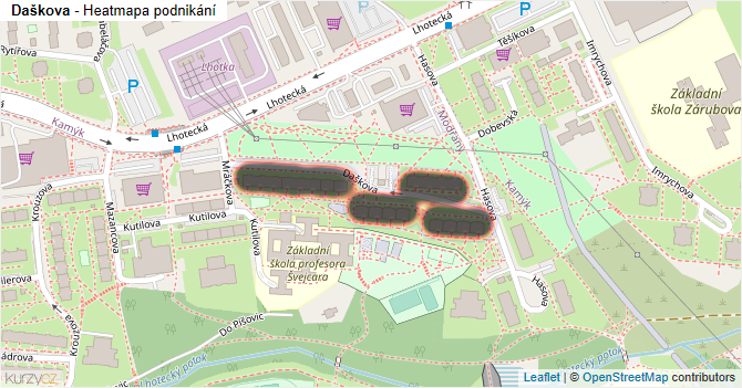 Daškova - mapa podnikání