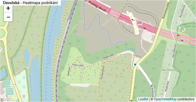 Davelská - mapa podnikání