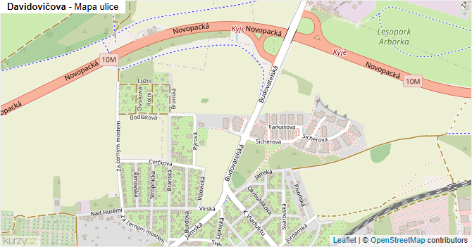 Davidovičova - mapa ulice