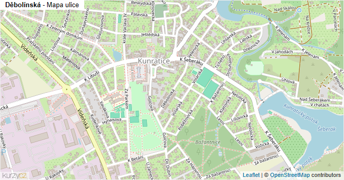 Děbolínská - mapa ulice