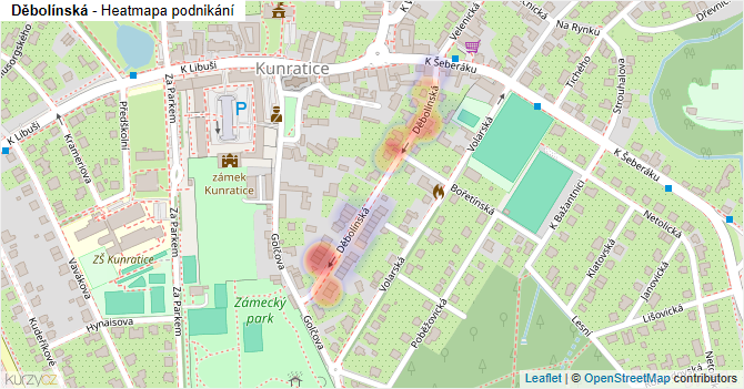 Děbolínská - mapa podnikání
