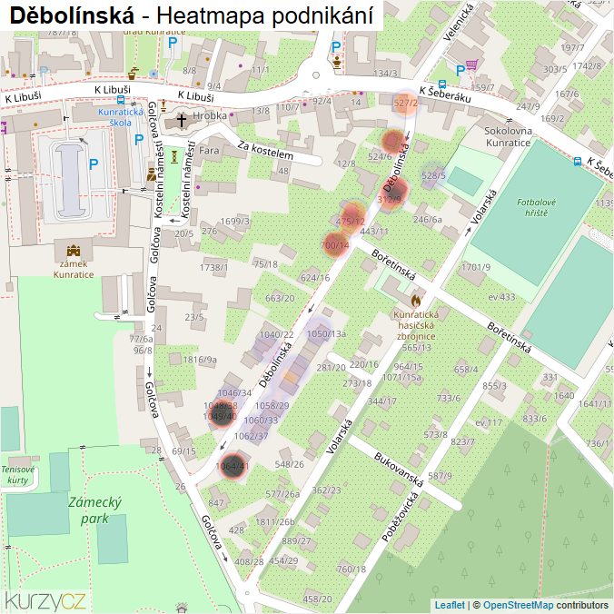 Mapa Děbolínská - Firmy v ulici.