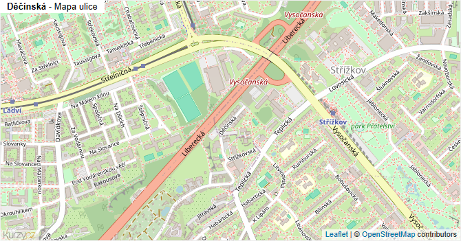 Děčínská - mapa ulice