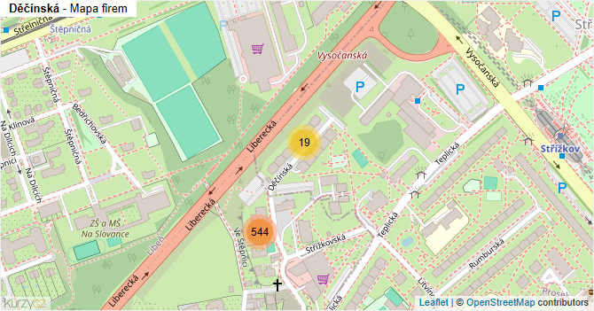 Děčínská - mapa firem