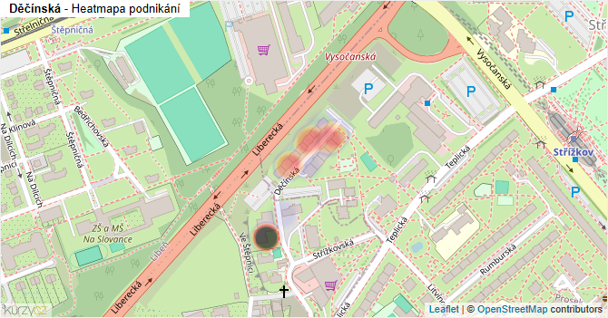 Děčínská - mapa podnikání