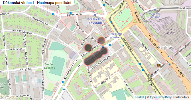 Děkanská vinice I - mapa podnikání