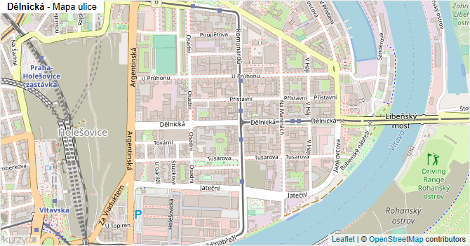 Dělnická - mapa ulice