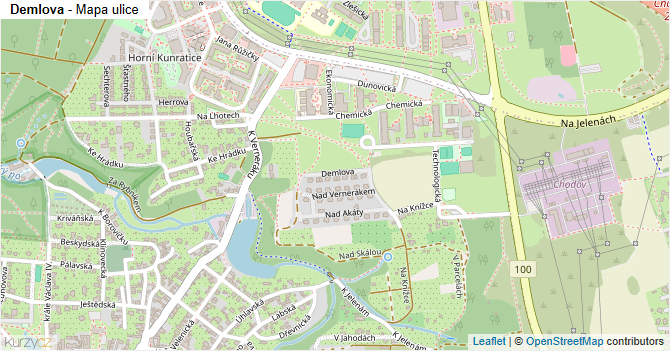 Demlova - mapa ulice