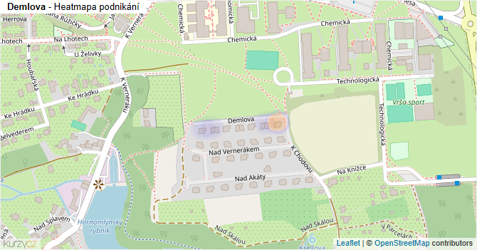 Demlova - mapa podnikání