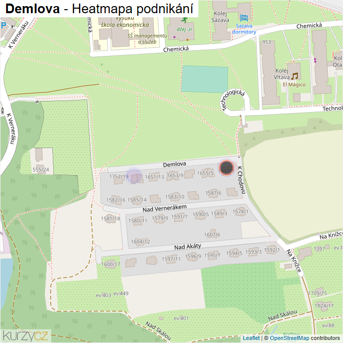 Mapa Demlova - Firmy v ulici.