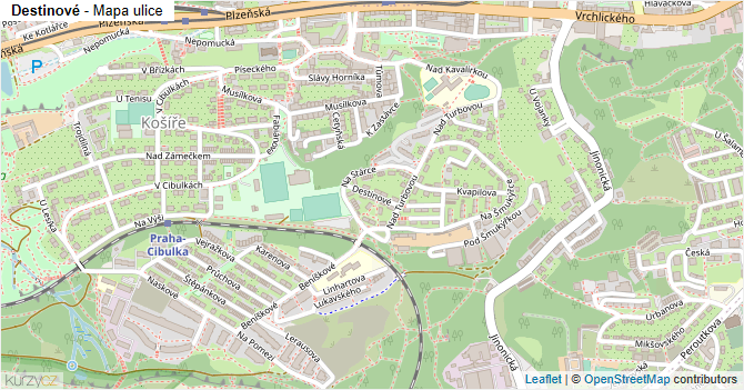 Destinové - mapa ulice