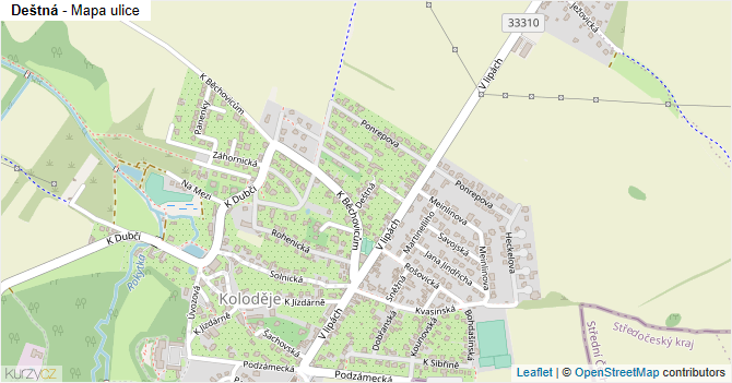 Deštná - mapa ulice