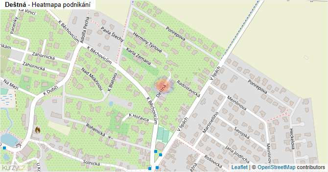 Deštná - mapa podnikání