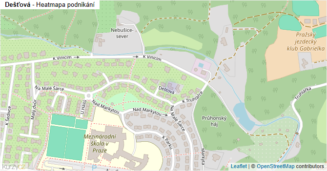 Dešťová - mapa podnikání