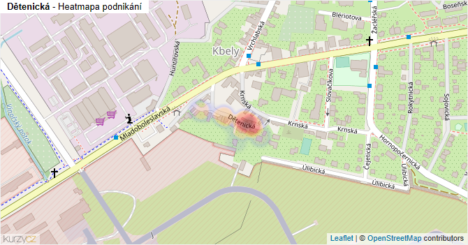 Dětenická - mapa podnikání