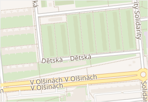 Dětská v obci Praha - mapa ulice