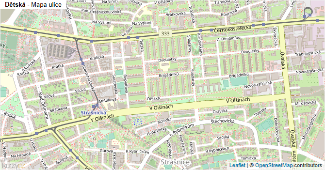 Dětská - mapa ulice