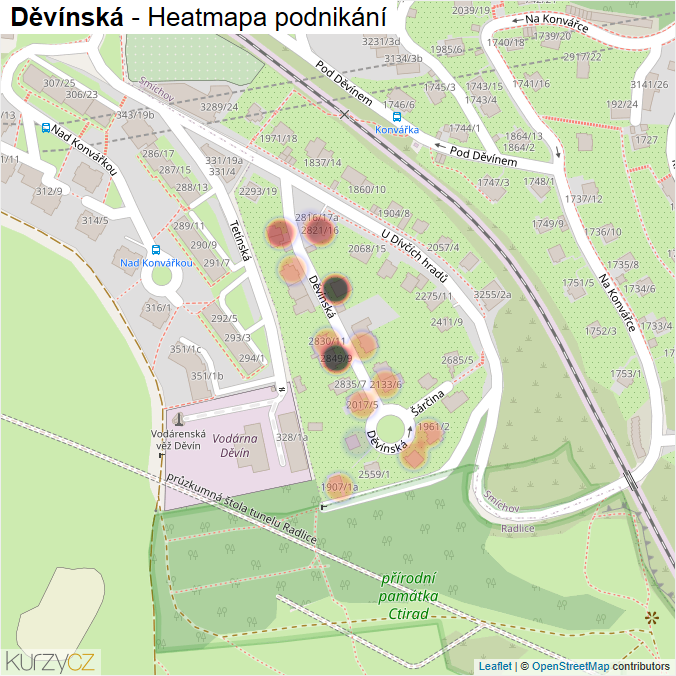 Mapa Děvínská - Firmy v ulici.