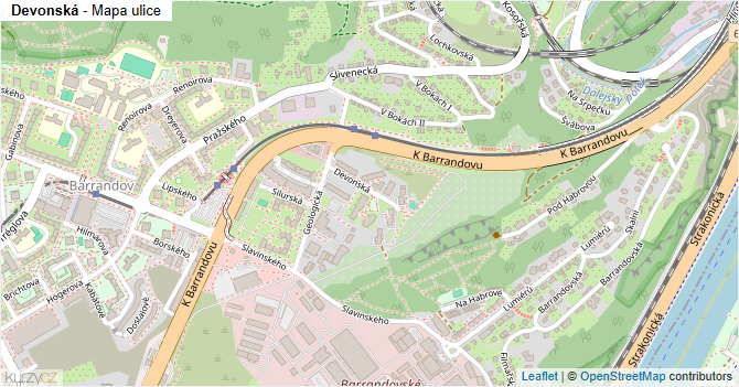 Devonská - mapa ulice