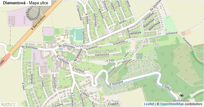 Diamantová - mapa ulice