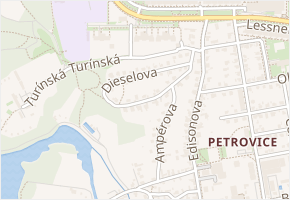 Dieselova v obci Praha - mapa ulice