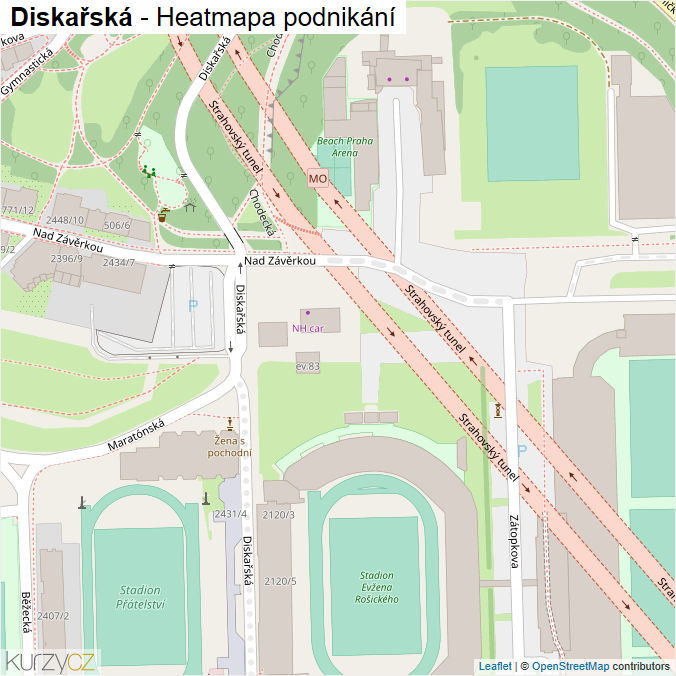 Mapa Diskařská - Firmy v ulici.
