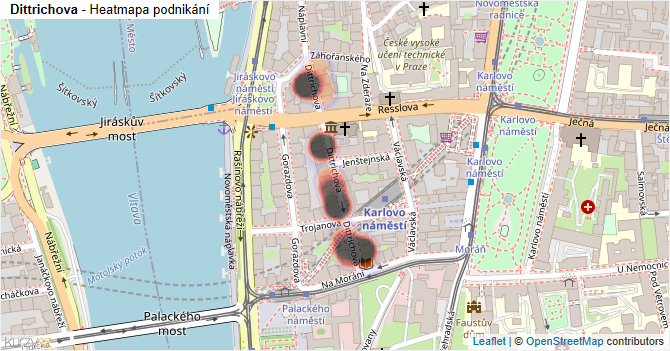Dittrichova - mapa podnikání