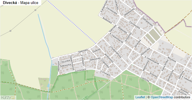 Divecká - mapa ulice
