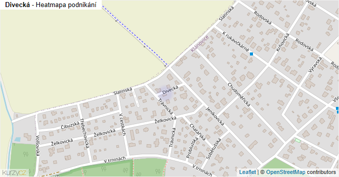 Divecká - mapa podnikání