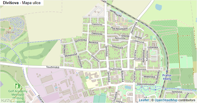 Divišova - mapa ulice