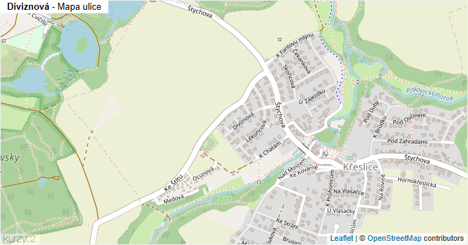 Diviznová - mapa ulice