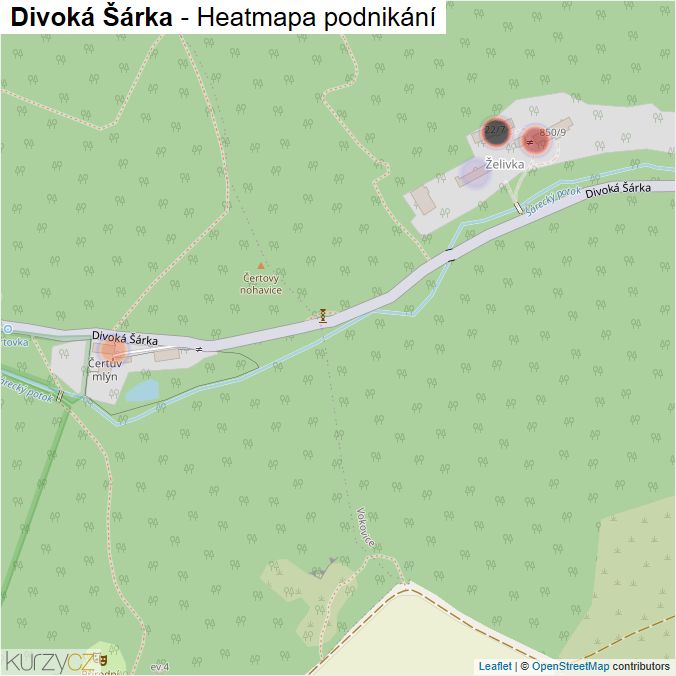 Mapa Divoká Šárka - Firmy v ulici.