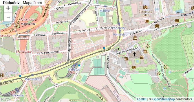 Dlabačov - mapa firem