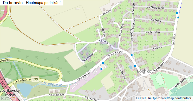 Do borovin - mapa podnikání