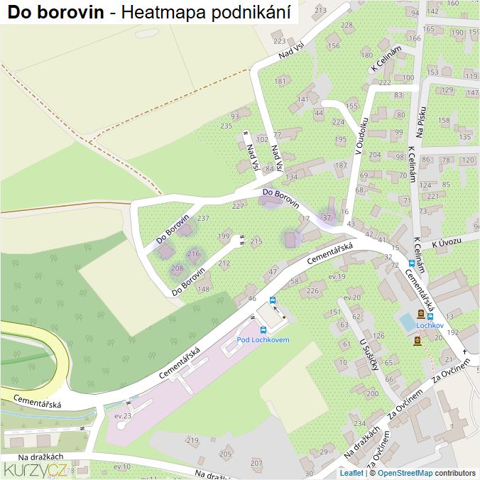 Mapa Do borovin - Firmy v ulici.