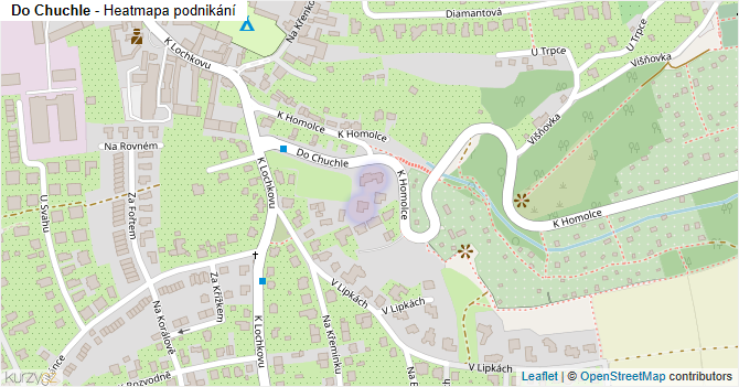 Do Chuchle - mapa podnikání